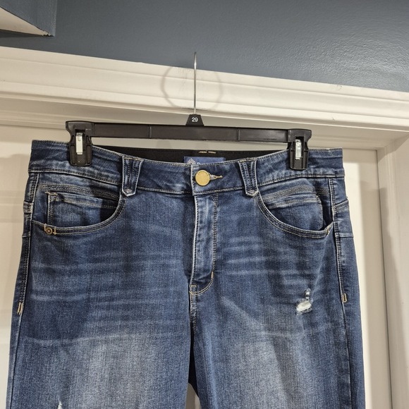 Democracy Jeans Womens 14 Ab Solution Ankle Skimmer Distressed Stretch Shaping - Picture 3 of 12